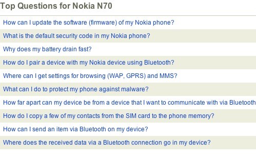 Top best FAQ (frequently asked questions) about Nokia N70.